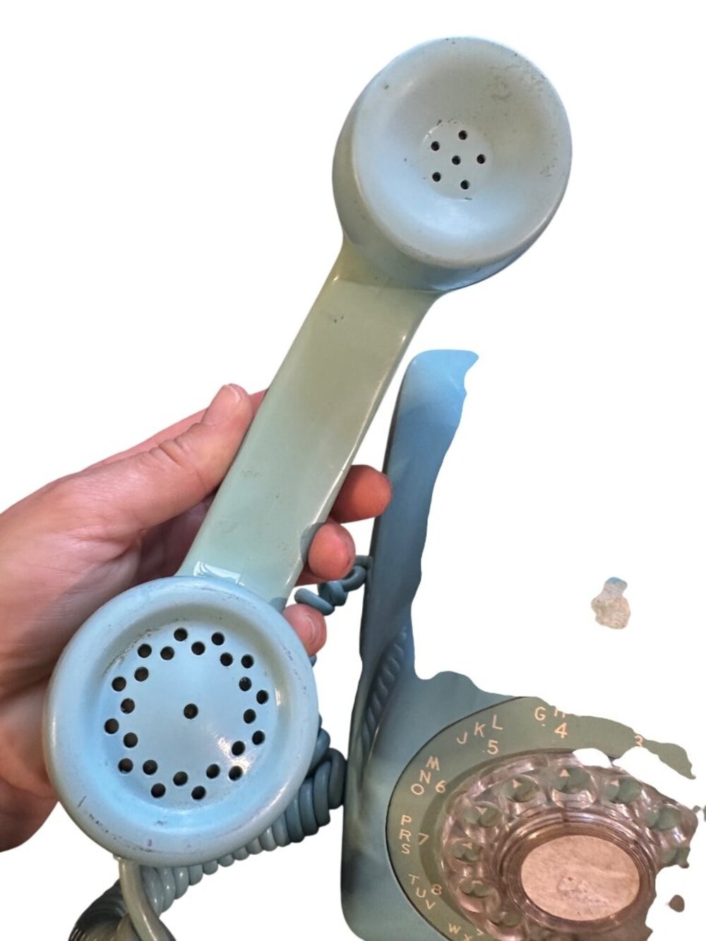 Vintage 1973 Aqua Blue Rotary Dial Telephone By GTE General Telephone Co. Of Cal - Picture 8 of 10